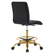 Modway Prim Metal and Performance Velvet Armless Drafting Chair in Gold/Black