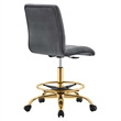 Modway Prim Metal and Performance Velvet Armless Drafting Chair in Gold/Gray