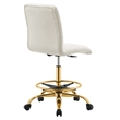 Modway Prim Metal and Performance Velvet Armless Drafting Chair in Gold/Ivory