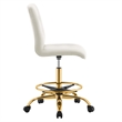 Modway Prim Metal and Performance Velvet Armless Drafting Chair in Gold/Ivory