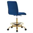 Modway Prim Metal and Performance Velvet Armless Drafting Chair in Gold/Navy