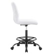 Modway Ripple Vegan Leather Armless Drafting Chair in Black/White