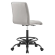 Modway Prim Metal and Vegan Leather Armless Drafting Chair in Black/Light Gray