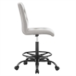 Modway Prim Metal and Vegan Leather Armless Drafting Chair in Black/Light Gray