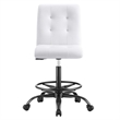 Modway Prim Metal and Vegan Leather Armless Drafting Chair in Black/White