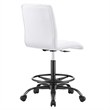 Modway Prim Metal and Vegan Leather Armless Drafting Chair in Black/White