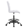 Modway Prim Metal and Vegan Leather Armless Drafting Chair in Black/White