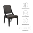 Modway Cambridge Solid Wood and Fabric Dining Chairs in Gray (Set of 2)