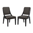 Modway Cambridge Solid Wood and Fabric Dining Chairs in Gray (Set of 2)