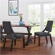 Modway Cambridge Solid Wood and Fabric Dining Chairs in Gray (Set of 2)