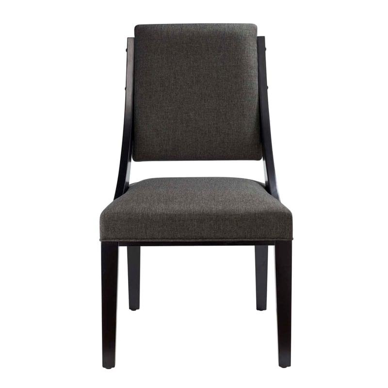 Modway Cambridge Solid Wood and Fabric Dining Chairs in Gray (Set of 2)