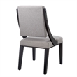 Modway Cambridge Solid Wood and Fabric Dining Chairs in Light Gray (Set of 2)