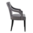 Modway Virtue Performance Velvet Dining Chairs in Gray (Set of 2)