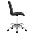 Modway Prim Metal Vegan Leather Armless Drafting Chair in Silver/Black