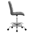 Modway Prim Metal Vegan Leather Armless Drafting Chair in Silver/Gray