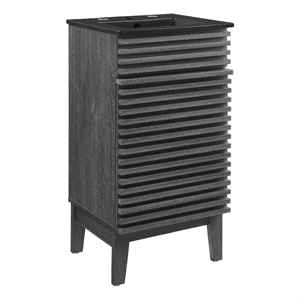 Modway Render 17.5&quot Particleboard and Laminate Bathroom Vanity in Charcoal/Black