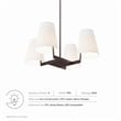 Modway Mercer 4-Light Metal and Fabric Pendant Light in White/Bronze