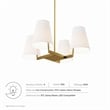 Modway Mercer 4-Light Metal and Fabric Pendant Light in White/Satin Brass