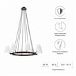 Modway Surround 8-Light Metal and Fabric Chandelier in White/Bronze