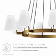Modway Surround 8-Light Metal and Fabric Chandelier in White/Satin Brass
