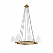 Modway Surround 8-Light Metal and Fabric Chandelier in White/Satin Brass