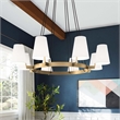 Modway Surround 8-Light Metal and Fabric Chandelier in White/Satin Brass