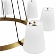 Modway Surround 8-Light Metal and Fabric Chandelier in White/Satin Brass