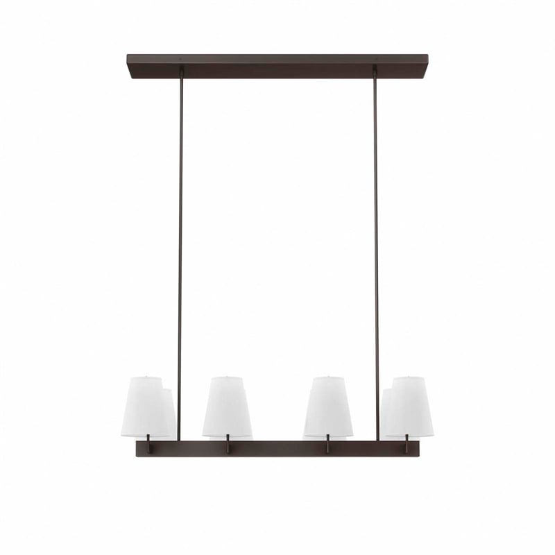Modway Enthrall 8-Light Metal and Fabric Chandelier in White/Brass
