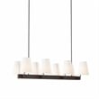 Modway Enthrall 8-Light Metal and Fabric Chandelier in White/Brass
