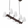 Modway Enthrall 8-Light Metal and Fabric Chandelier in White/Brass