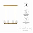 Modway Enthrall 8-Light Metal and Fabric Chandelier in White/Satin Brass