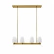 Modway Enthrall 8-Light Metal and Fabric Chandelier in White/Satin Brass