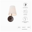Modway Surround Metal and Fabric Wall Sconce in White/Bronze