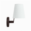 Modway Surround Metal and Fabric Wall Sconce in White/Bronze