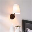 Modway Surround Metal and Fabric Wall Sconce in White/Bronze