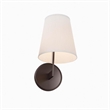 Modway Surround Metal and Fabric Wall Sconce in White/Bronze