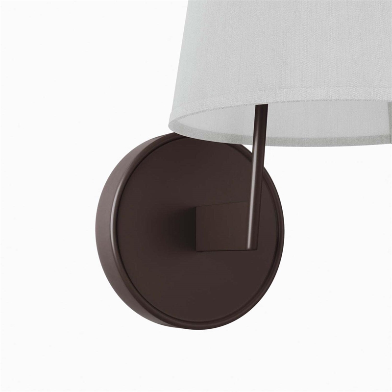 Modway Surround Metal and Fabric Wall Sconce in White/Bronze