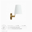 Modway Surround Metal and Fabric Wall Sconce in White/Satin Brass