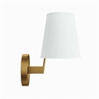 Modway Surround Metal and Fabric Wall Sconce in White/Satin Brass