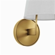 Modway Surround Metal and Fabric Wall Sconce in White/Satin Brass
