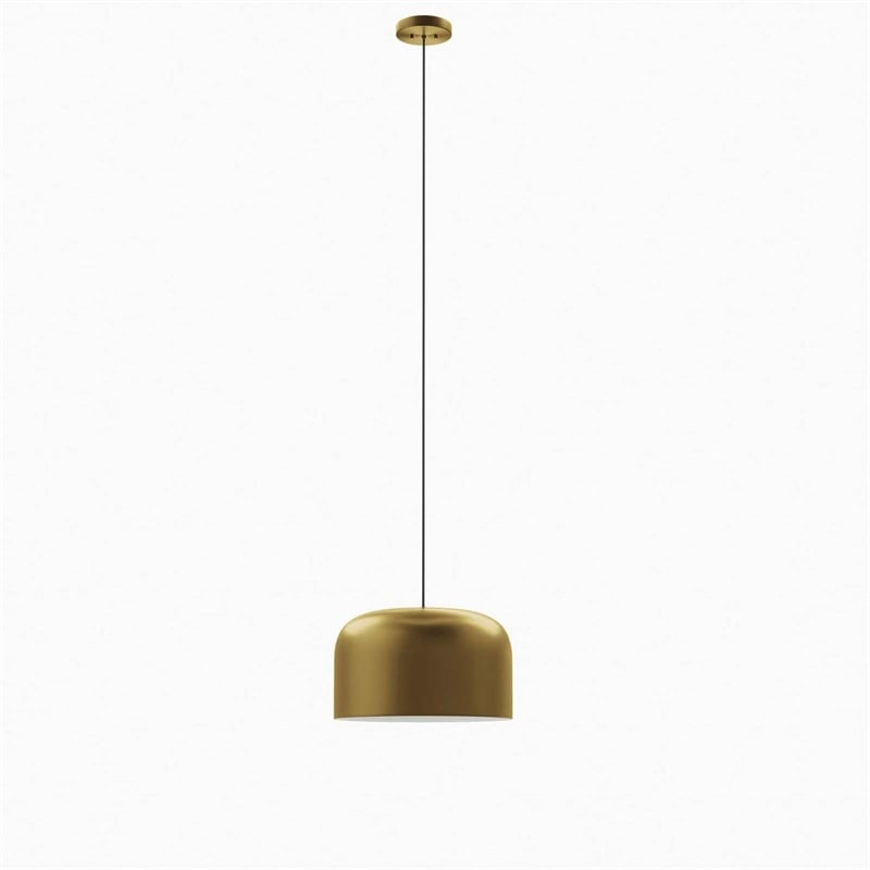 Modway Avenue 1-Light Modern Style Metal Pendant Light in Satin Brass