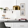 Modway Avenue 1-Light Modern Style Metal Pendant Light in Satin Brass