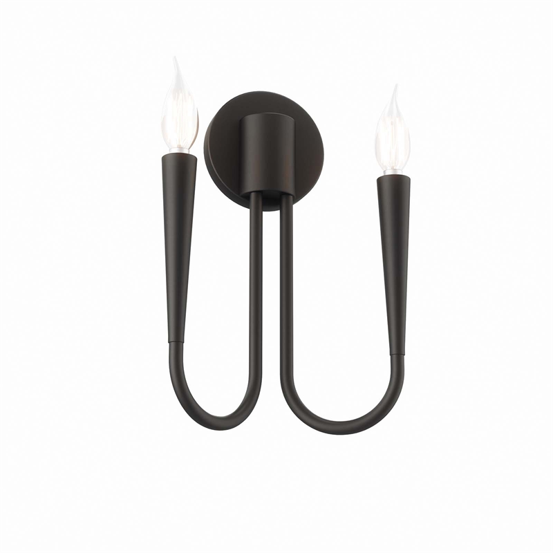 Modway Penrose 2-Light Modern Style Metal Wall Sconce in Black