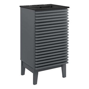Modway Render 17.5&quot Particleboard and Laminate Bathroom Vanity in Gray/Black