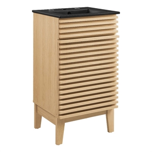 Modway Render 17.5&quot Particleboard and Laminate Bathroom Vanity in Oak/Black