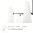 Modway Beacon 6-Light Metal and Glass Chandelier in Opal/Black