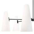 Modway Beacon 6-Light Metal and Glass Chandelier in Opal/Black