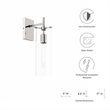 Modway Skylark Modern Style Glass Wall Sconce in Clear/Polished Nickel