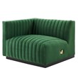 Modway Conjure Channel Tufted Performance Velvet Sofa in Black/Emerald