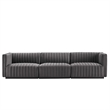 Modway Conjure Channel Tufted Performance Velvet Sofa in Black/Gray